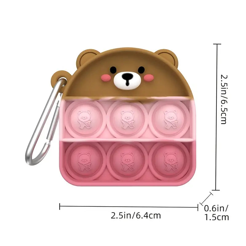 Kawaii Bear MIni Pop-It Keychain