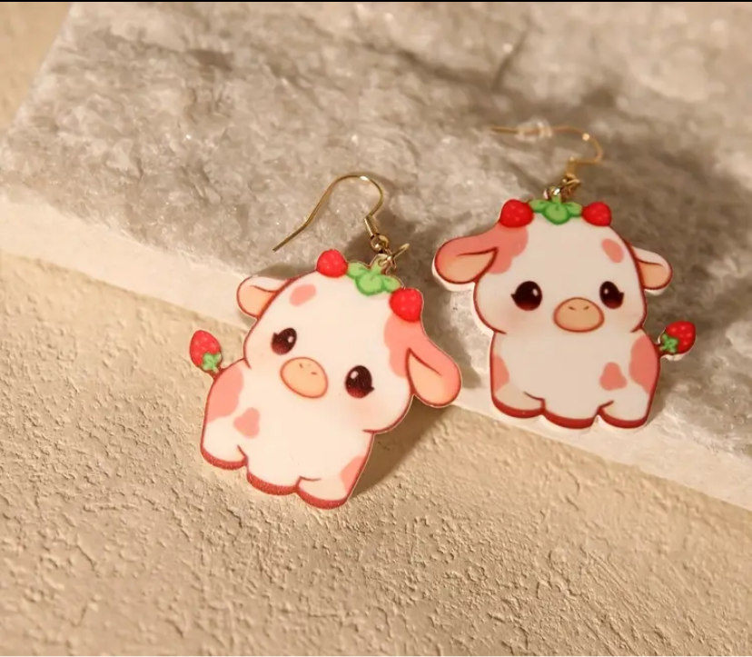 Kawaii Cow Earrings