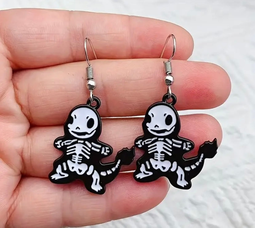 Charmander Skeleton Hook Earrings