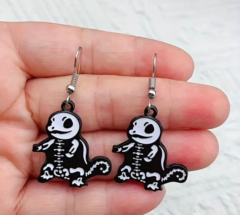 Squirtle Skeleton Hook Earrings