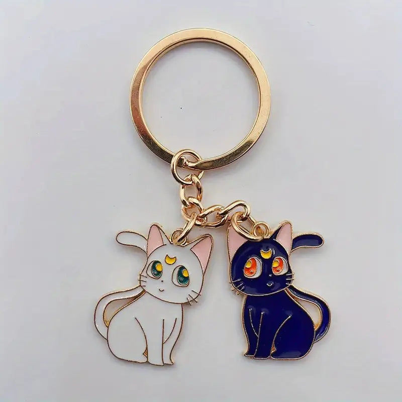 Sailor Cats Metal Keychain