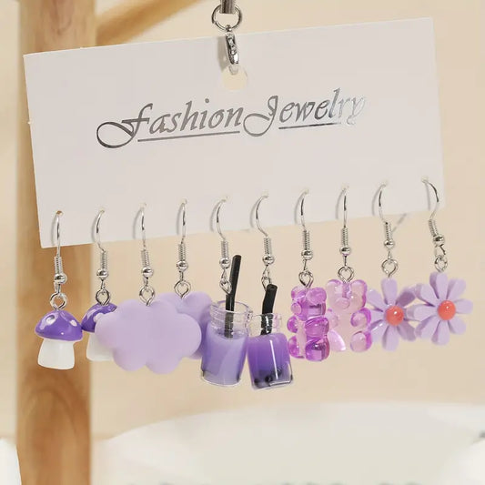 Purple Assorted Earrings